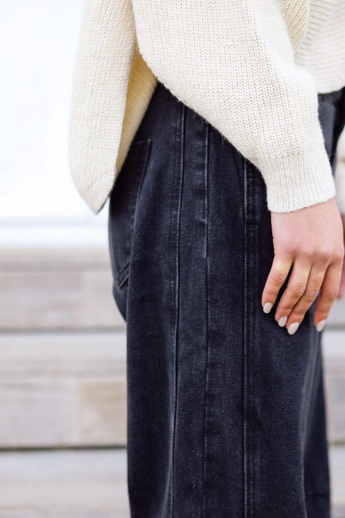 Barrel Jean washed black