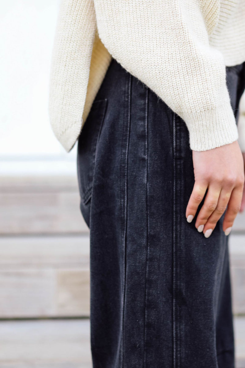 Barrel Jean washed black