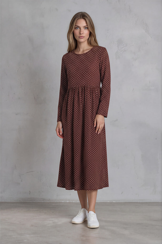 Ariana Dress -  Choc spot