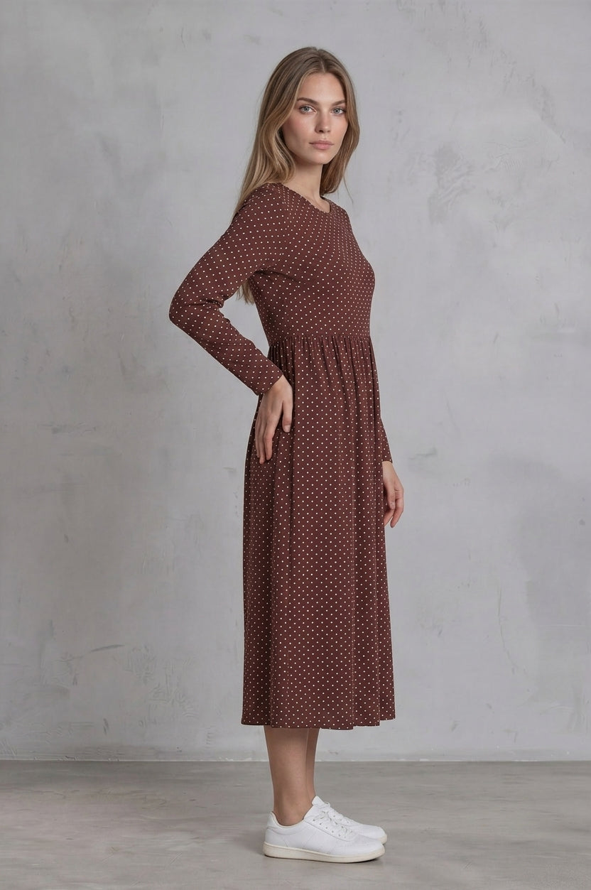 Ariana Dress -  Choc spot