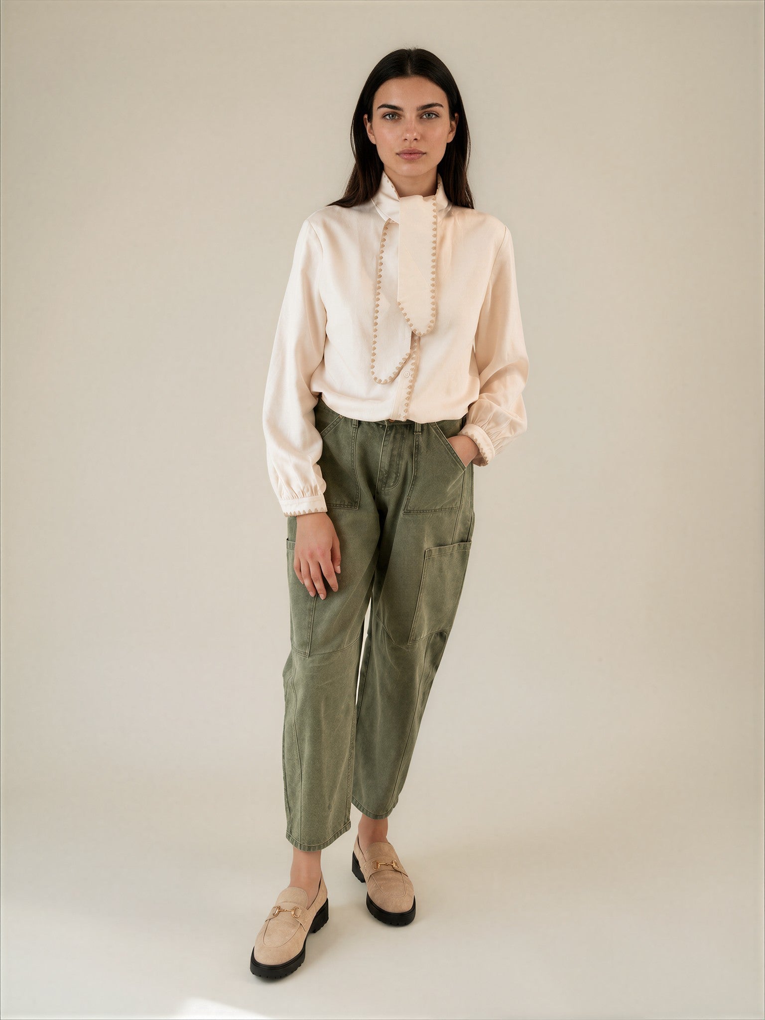 Bailey Barrel jean - Khaki