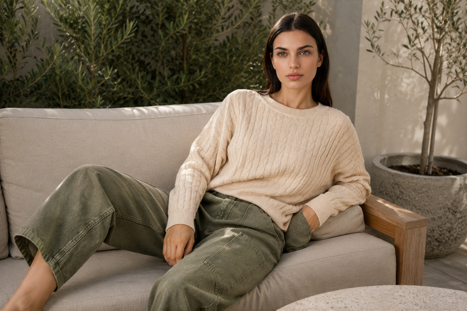 Cable Knit - Oat Marle