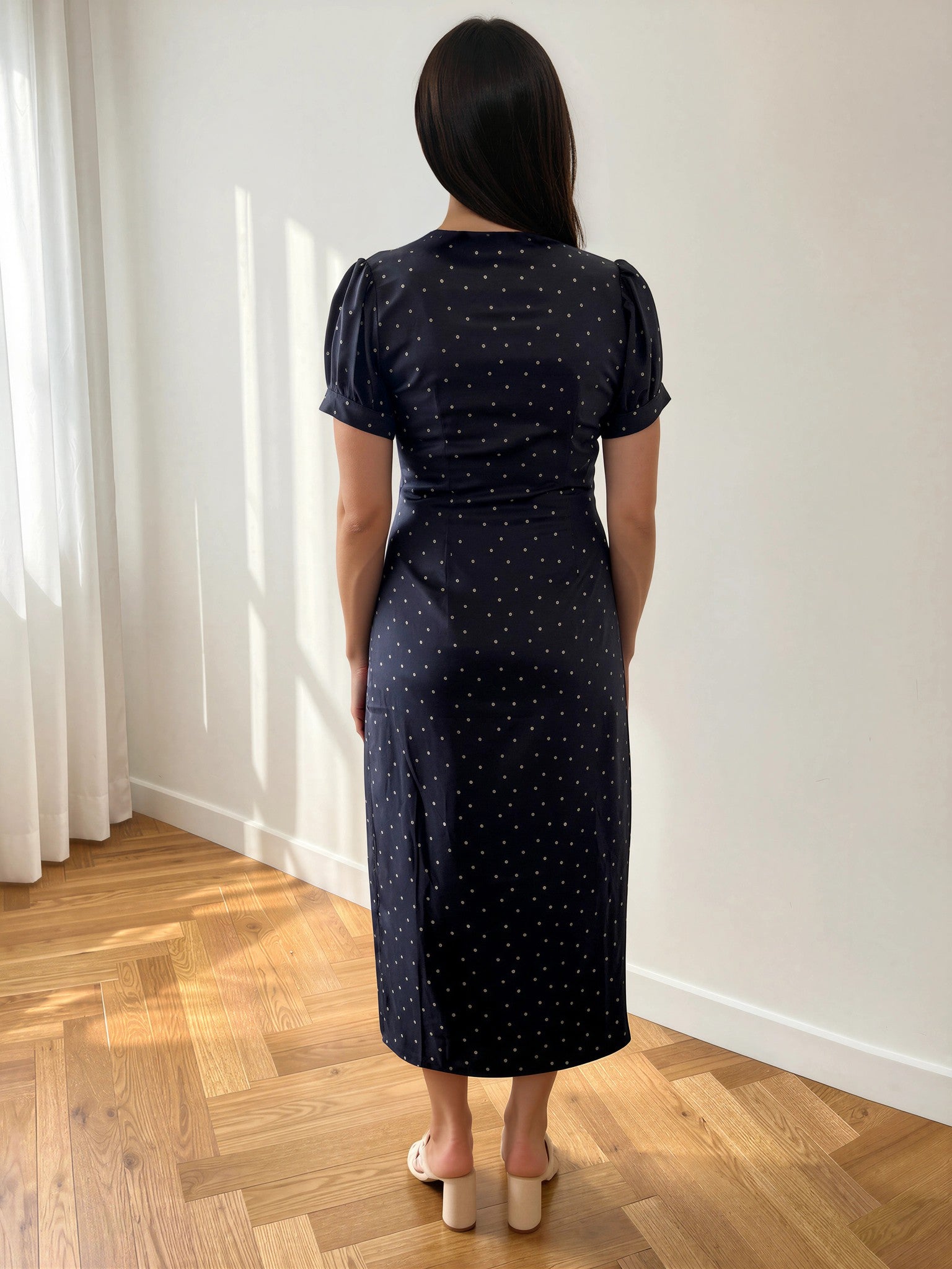 CLAUDIA DRESS MIDNIGHT SPOT