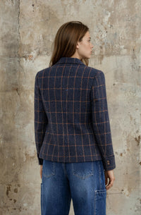 Moss Mateo Jacket Navy plaid