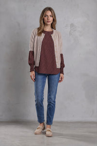Sophia Short Sleeved Cardigan Taupe