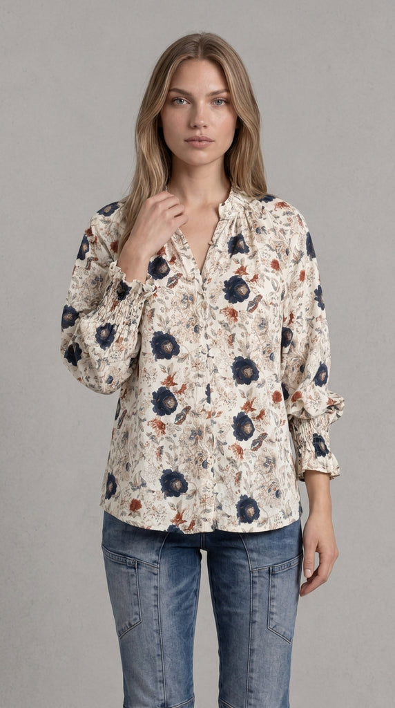 Krista Top - Peony print
