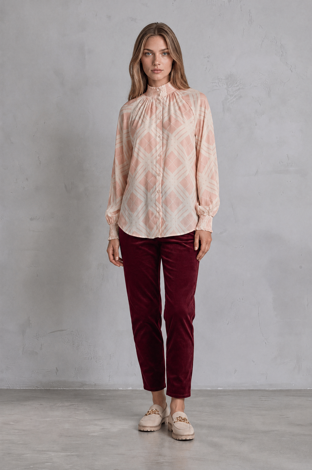 Petra Barrel Pant - Merlot Cord