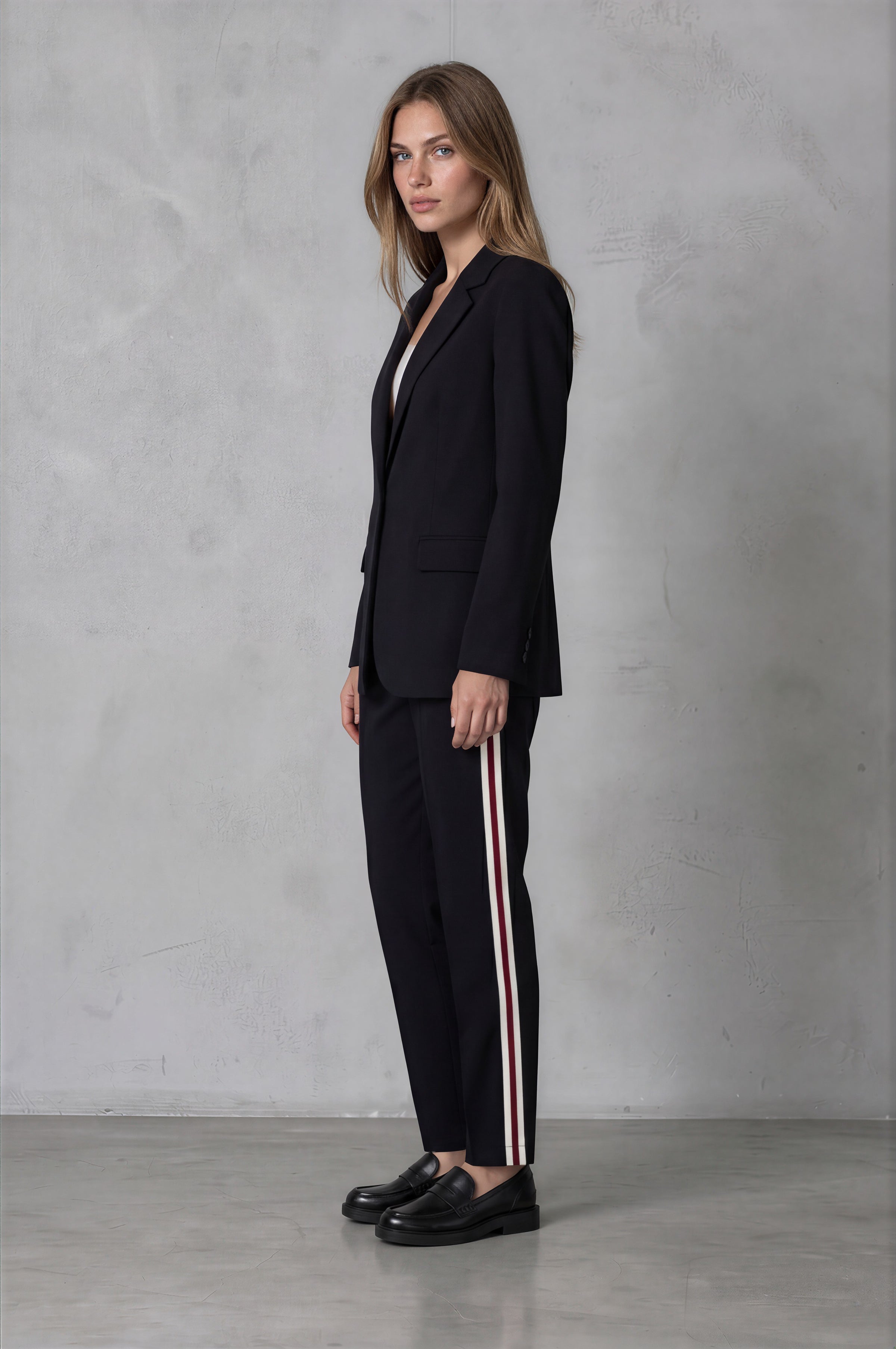 Rosalie Pant - navy with stripe