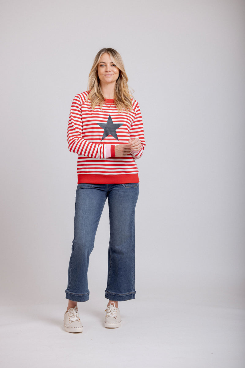 Striped Delight Sweat Red