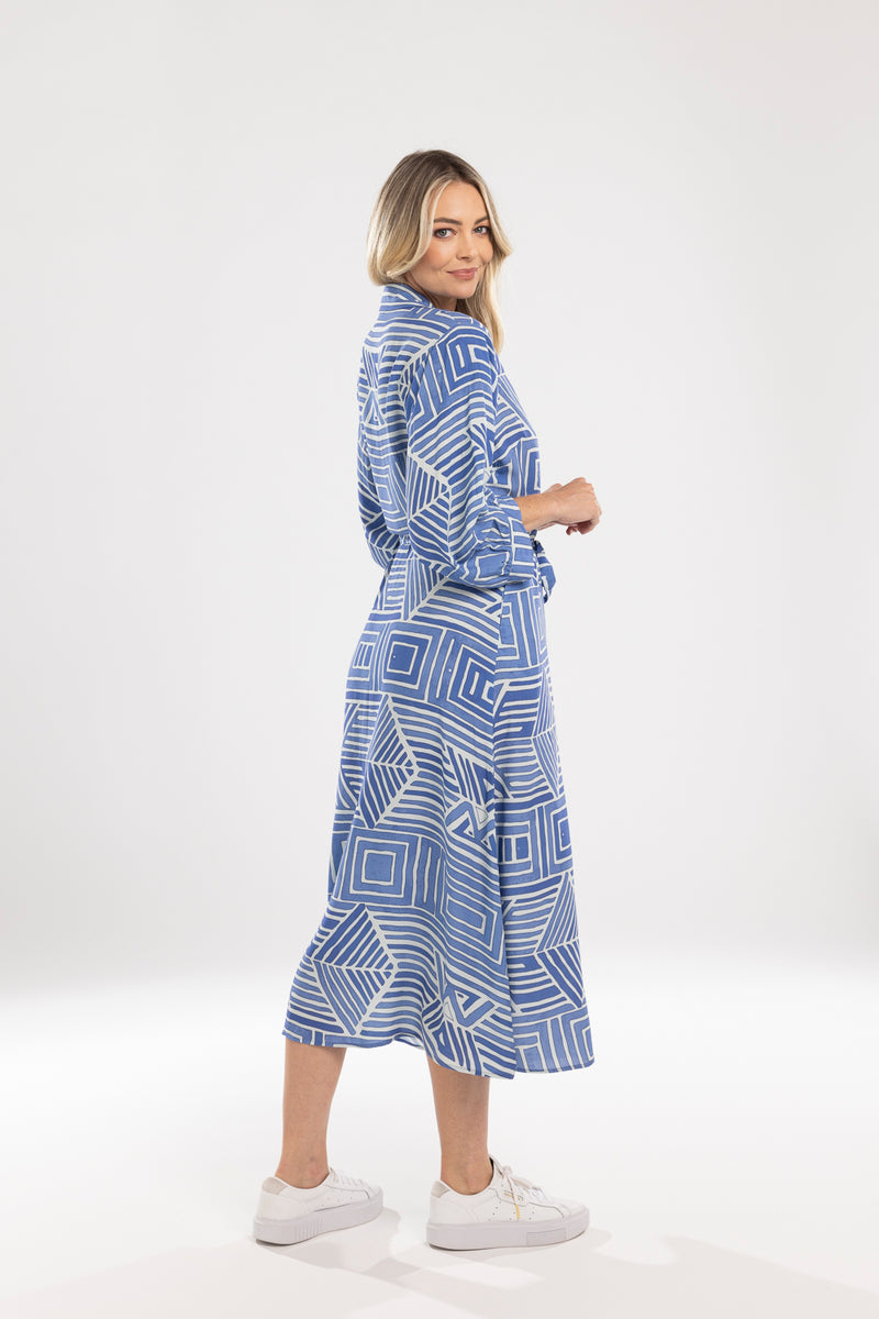 Dani Dress - Blue print