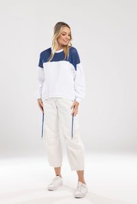 Kylie Sweat Blue and White
