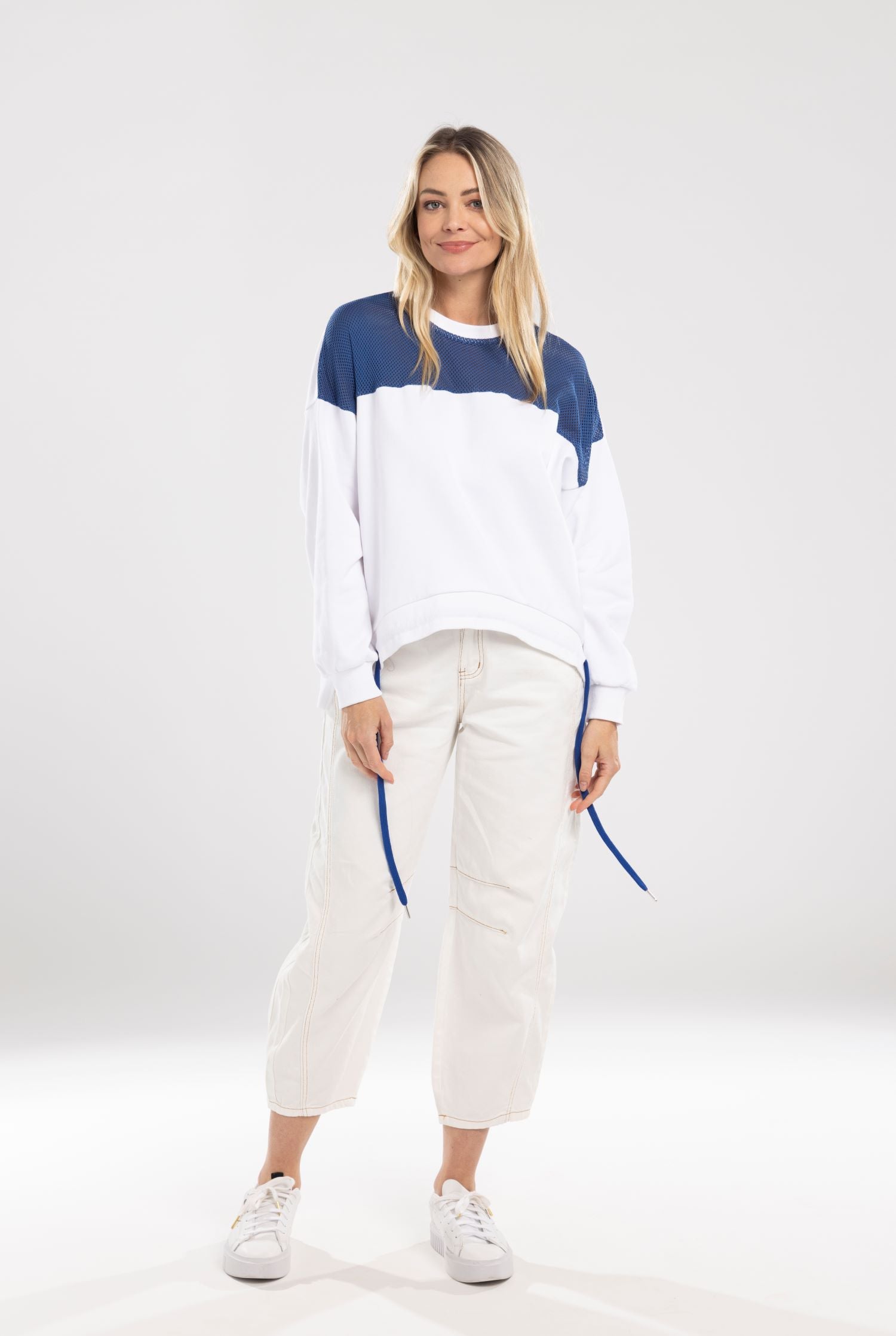 Kylie Sweat Blue and White