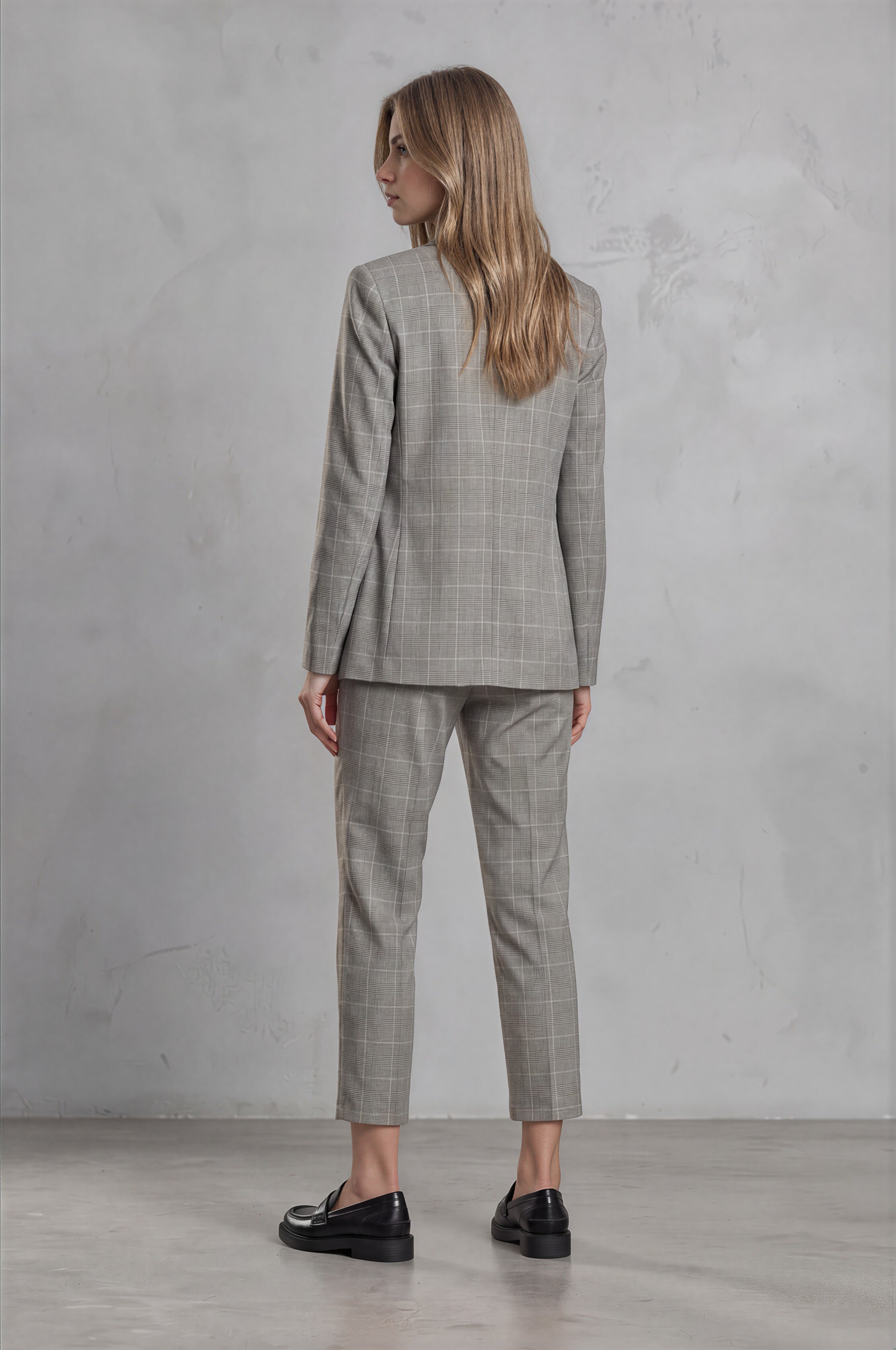 Maya Blazer Plaid - with stripe