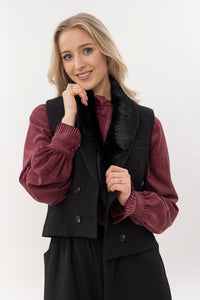 Greta jacket with removable faux fur collar
