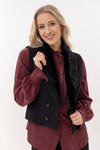 Greta jacket with removable faux fur collar