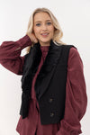 Greta jacket with removable faux fur collar