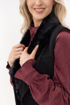 Greta jacket with removable faux fur collar