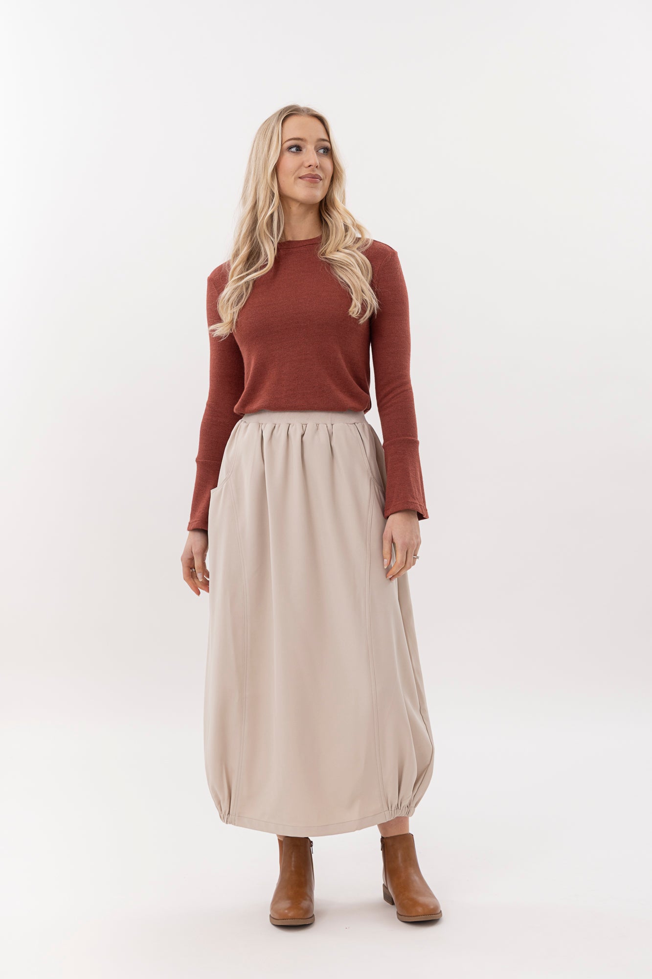 Ida Barrel Skirt - Biscuit