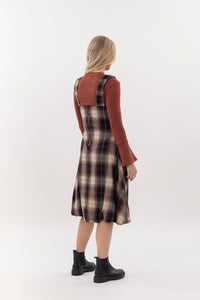 Pinafore Bubble Dress Woolen Plaid