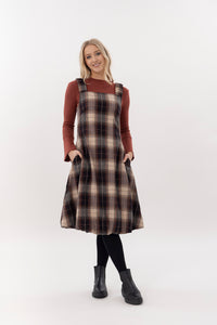 Pinafore Bubble Dress Woolen Plaid