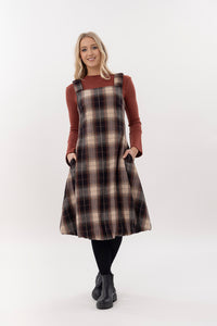 Pinafore Bubble Dress Woolen Plaid