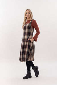Pinafore Bubble Dress Woolen Plaid