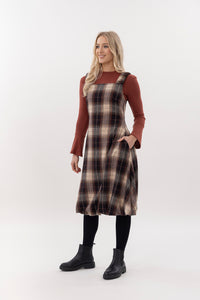Pinafore Bubble Dress Woolen Plaid