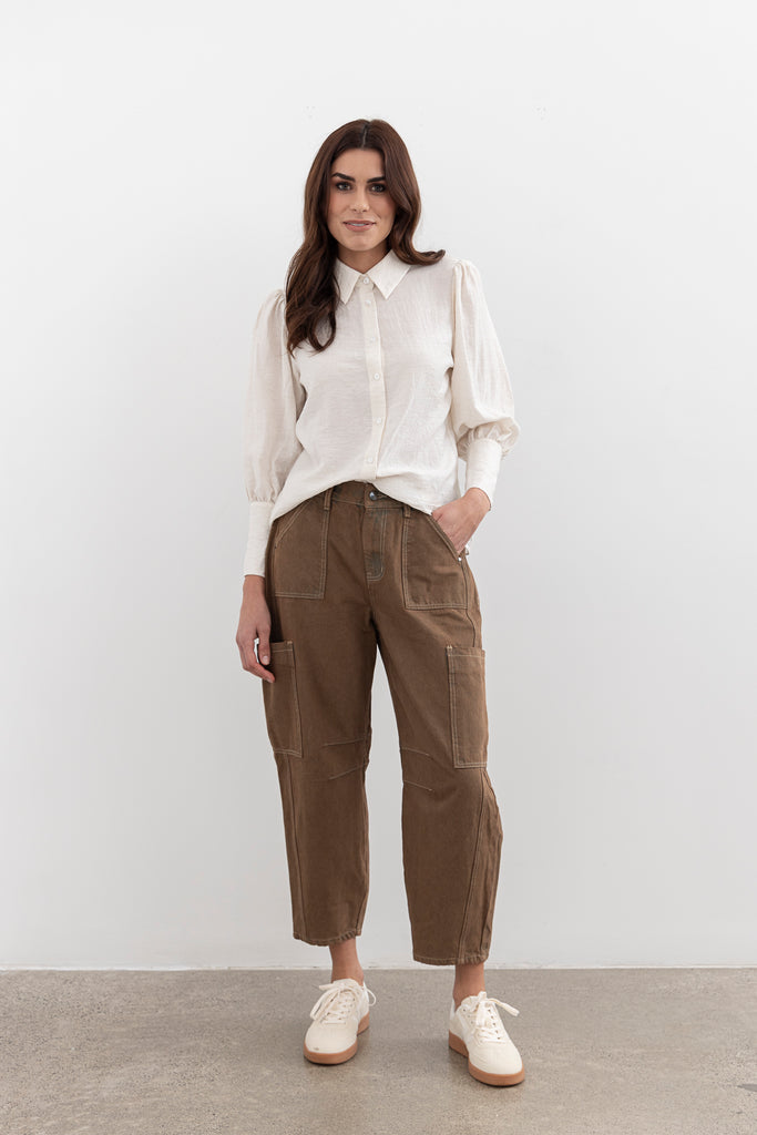 Moss Bailey Barrel jean - brown wash