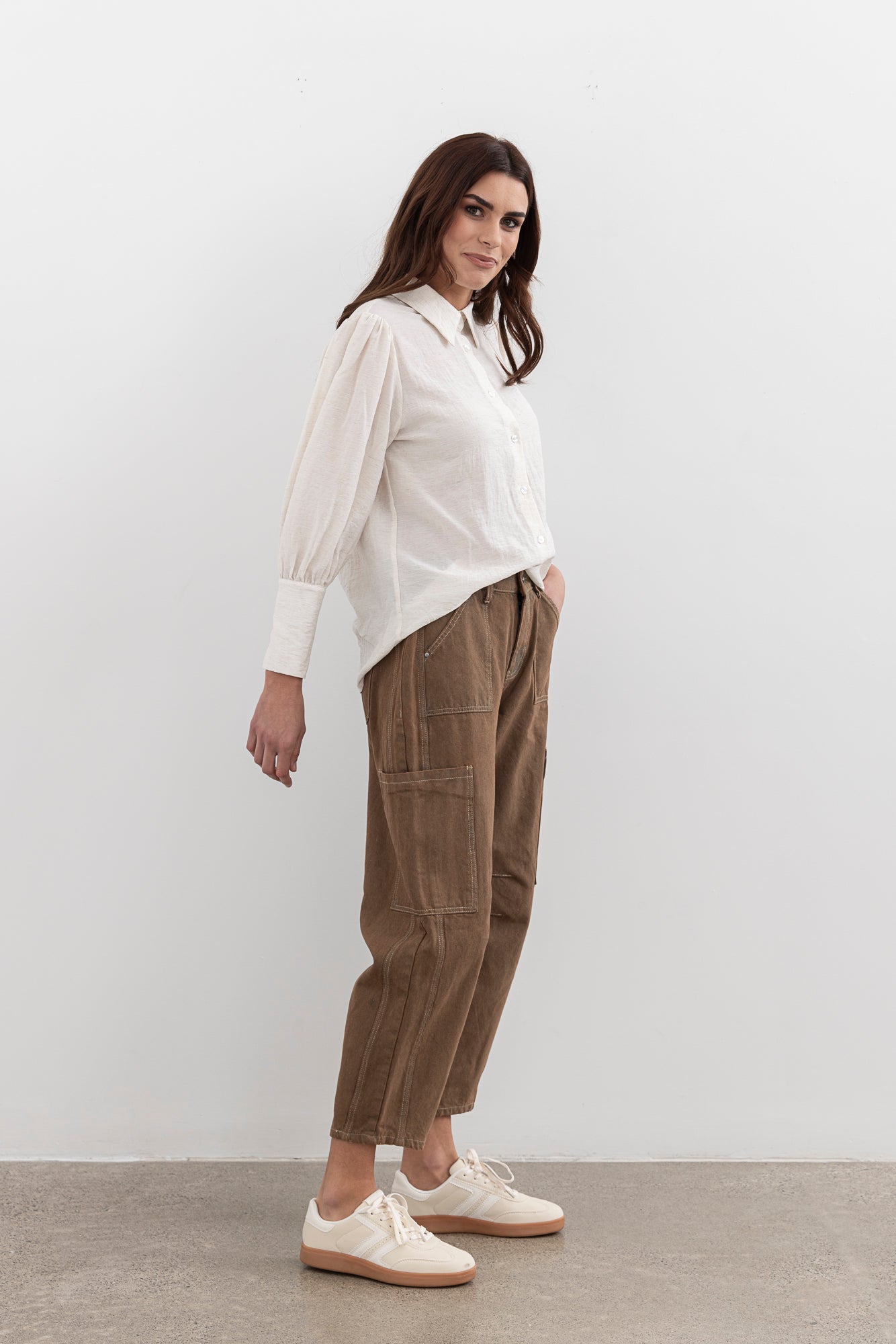 Moss Bailey Barrel jean - brown wash