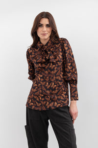 Moss Bow Shirt - butterfly print
