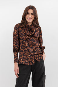 Moss Bow Shirt - butterfly print