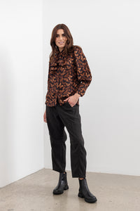 Moss Bow Shirt - butterfly print