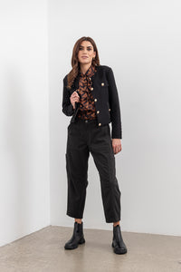 Moss Bow Shirt - butterfly print