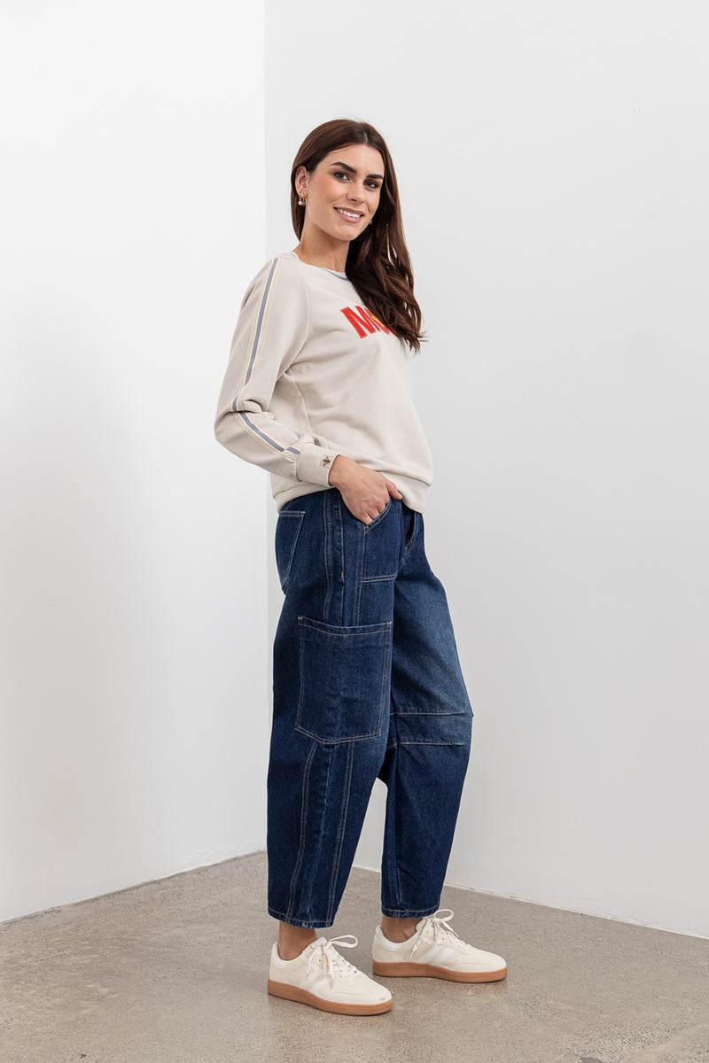Moss Bailey Barrel jean - blue wash