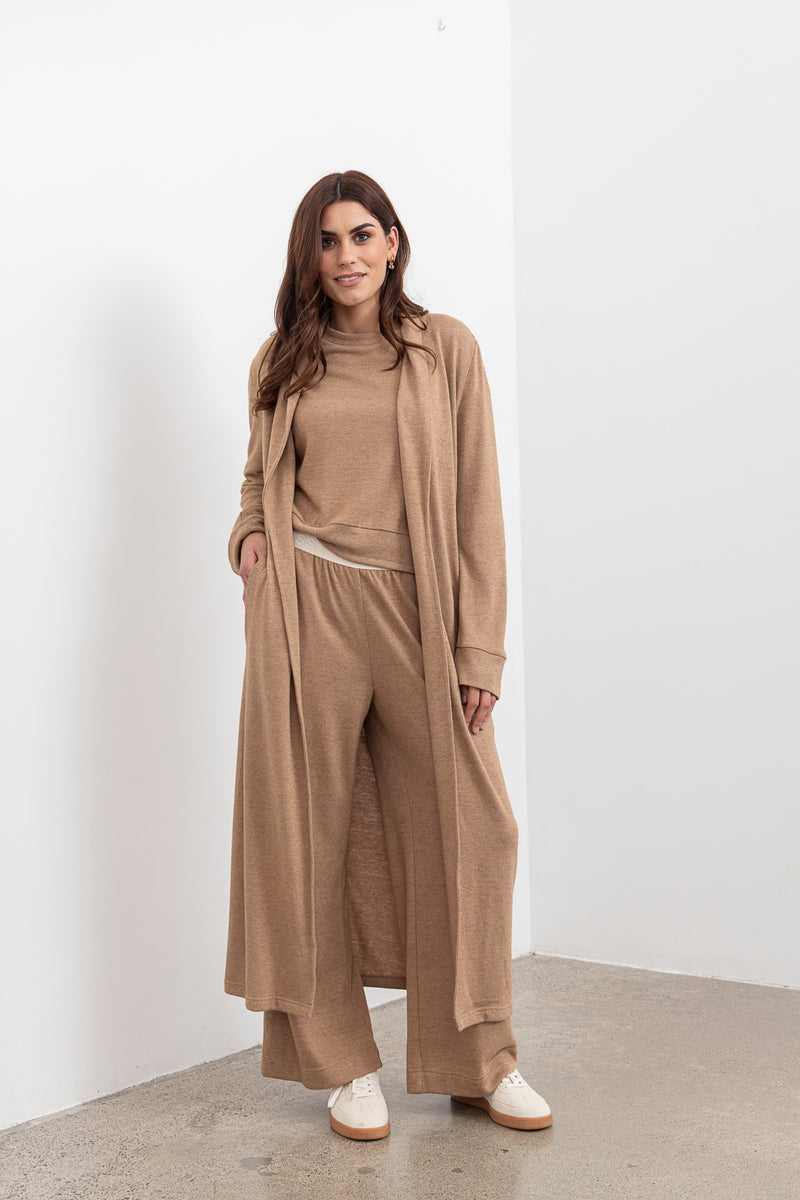 Shelby longline Cardigan - Forest Clay