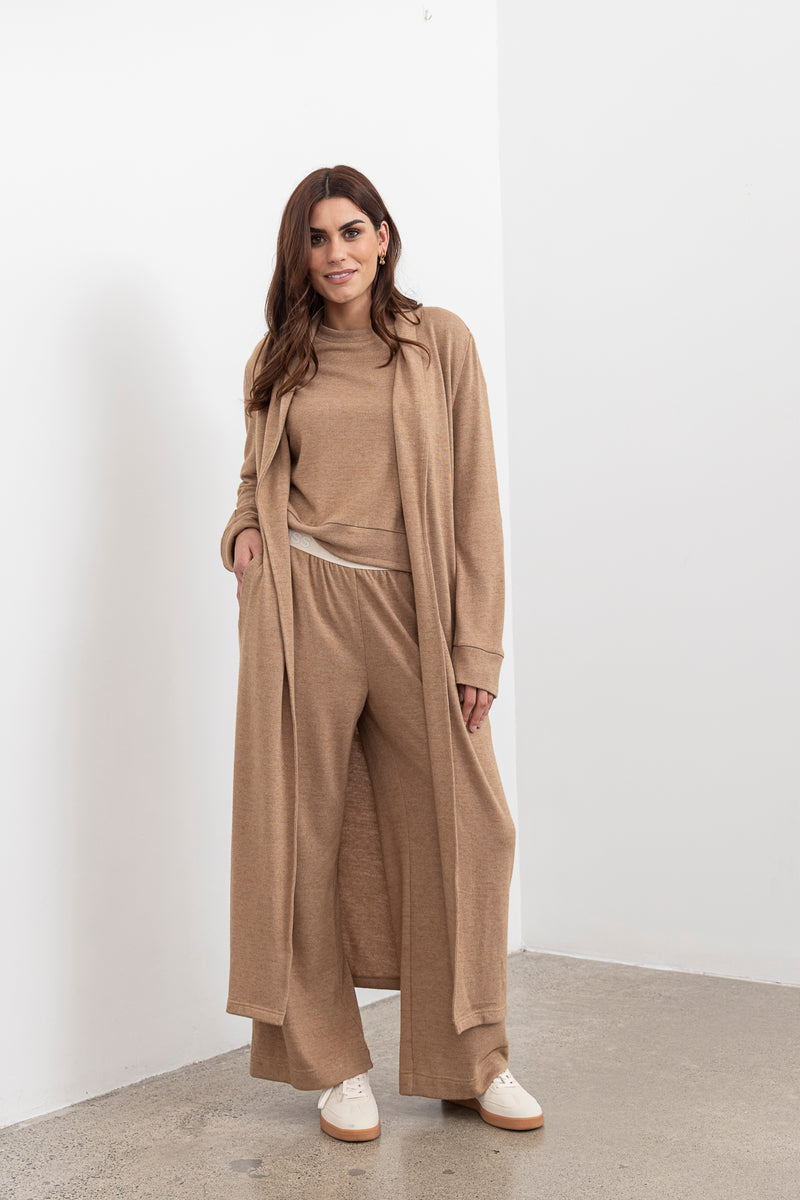 Shelby longline Cardigan - Forest Clay