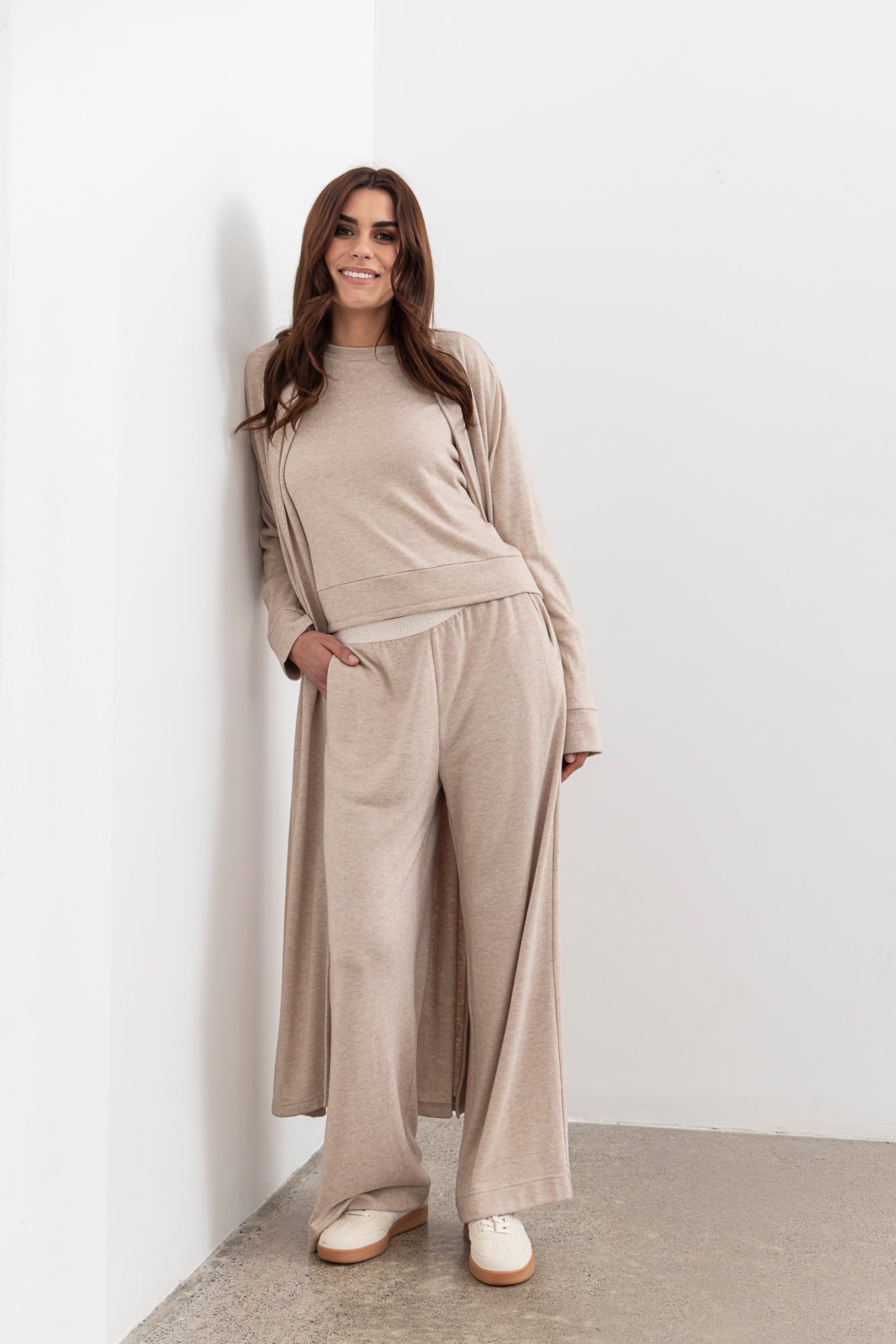 Shelby longline Cardigan -Oat