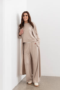 Shelby longline Cardigan -Oat