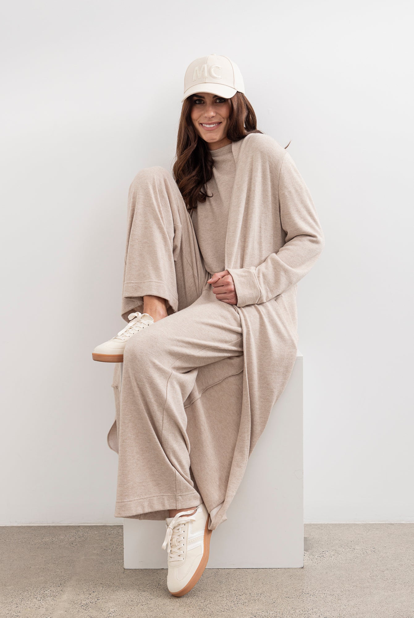 Shelby longline Cardigan -Oat