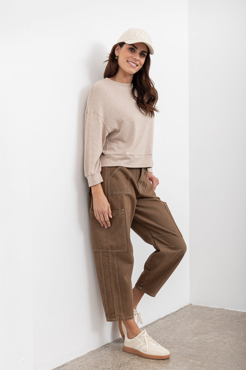 Moss Bailey Barrel jean - brown wash