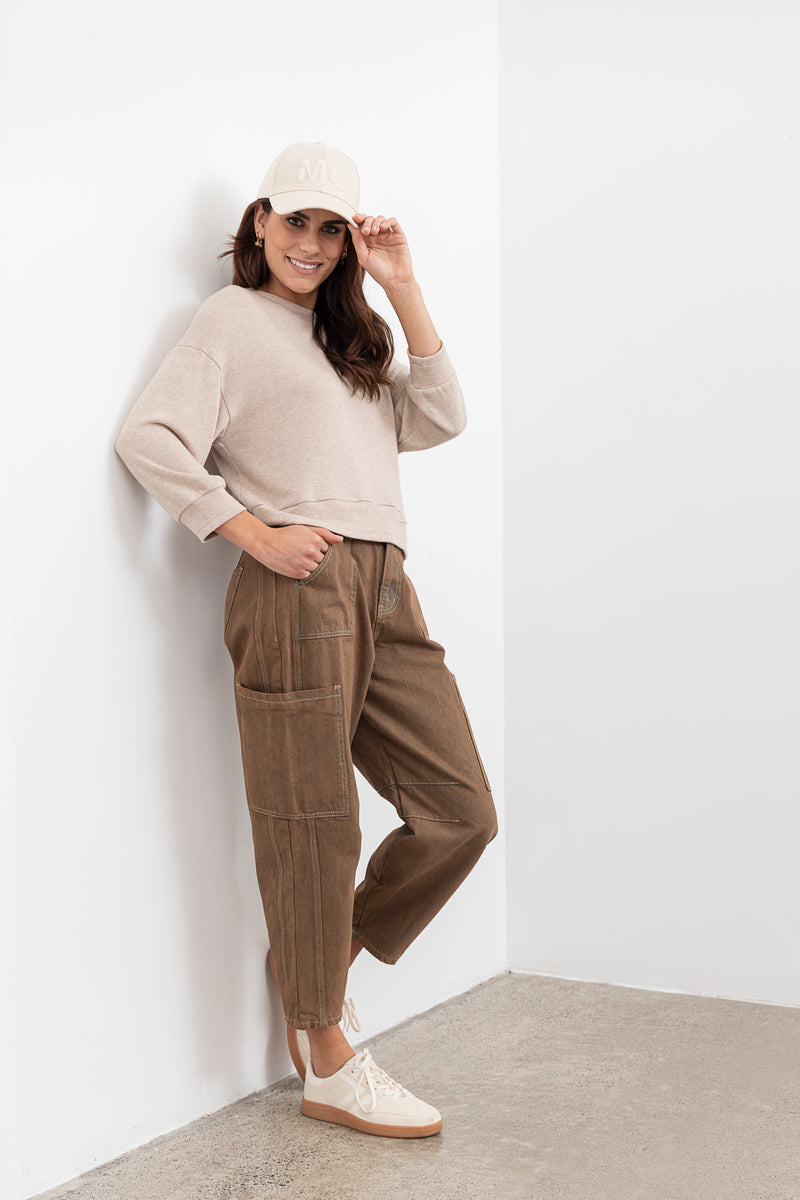 Moss Bailey Barrel jean - brown wash
