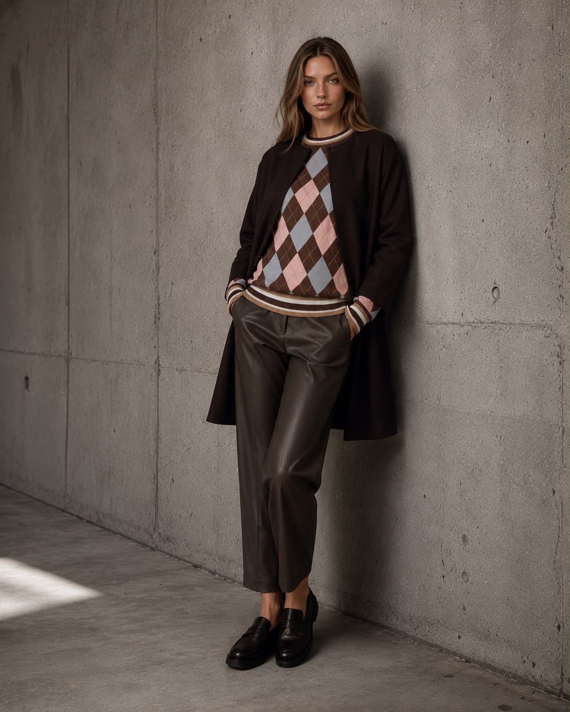 Petra Barrel Pant - Brown PU