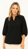 Bronte Shirt Black with lace inset