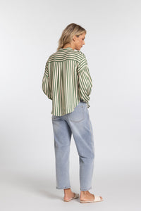 Bronte Shirt - Green Stripe