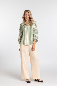 Bronte Shirt - Green Stripe