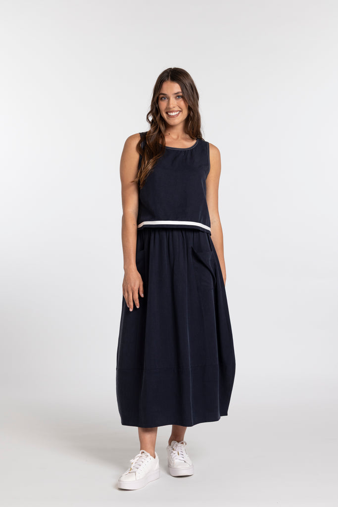 Collet Top - Navy