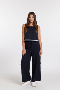 Collet Top - Navy