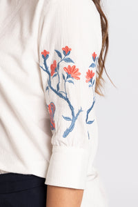 Finley Embroidered Top - white