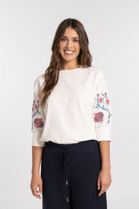 Finley Embroidered Top - white