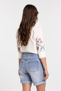 Finley Embroidered Top - white
